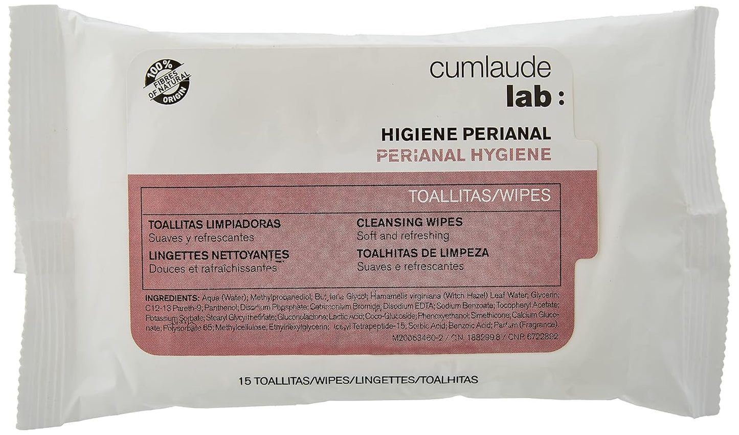 Lab - Perianalservetter, Våtrengöringsservetter för perianal hygien, Provitamin B5, fuktgivande, allergivänliga, paraben- och alkoholfri, dermatologiskt testad - 15 stycken