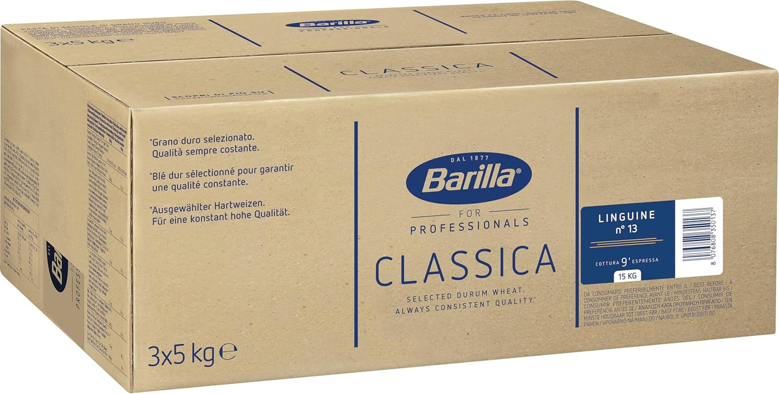 Barilla Durumvete Pasta Bavette nr 13 – 5 kg