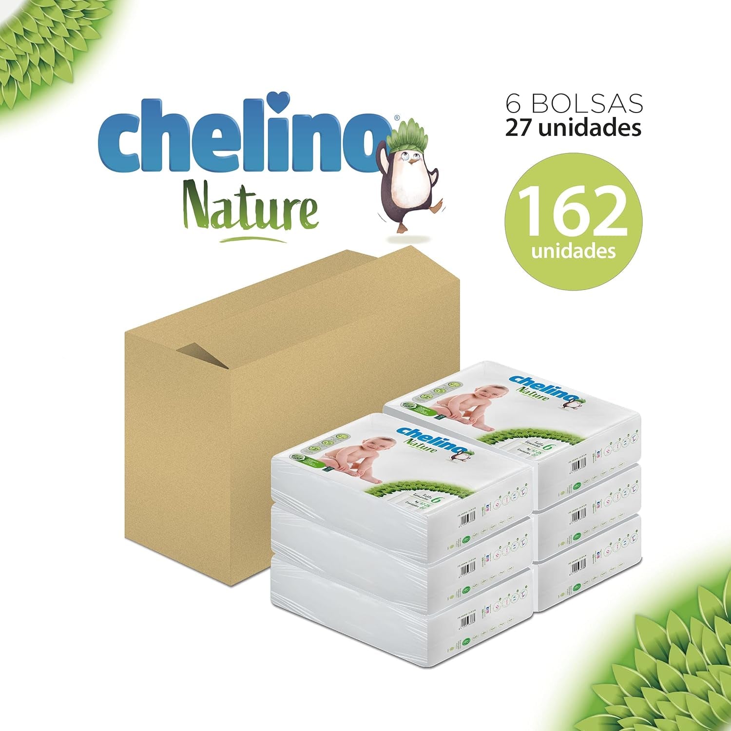 Nature babyblöja, stl 6 (17-28 kg), 162 blöjor