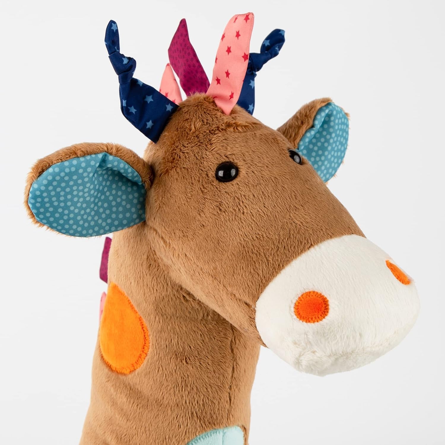 SIGIKID 42863 Giraffe XXL babyleksak, PlayQ pedagogisk leksak, plyschleksak med tandring, skallra, spegel, pipande, för spädbarn och barn från 3 månader, Flerfärgad/giraff 72 cm leksaker Bebe Naty Shop
