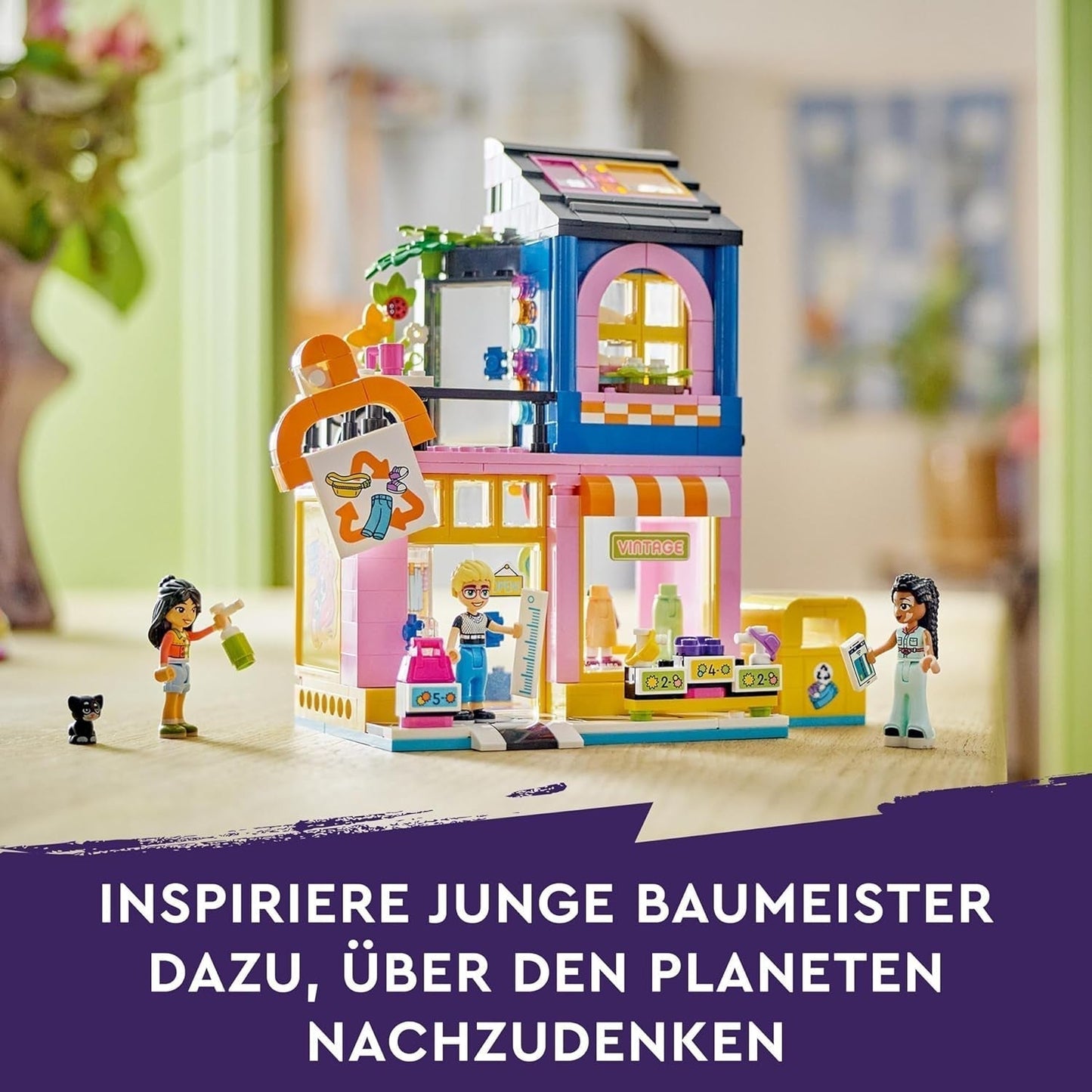 LEGO Friends Vintage Fashion Store Byggset för barn med leksaksaffär, figurer och katt, förebild för socio-emotionell utveckling, present till 6-åriga flickor och pojkar 42614 Byggset Besuche den LEGO-Store