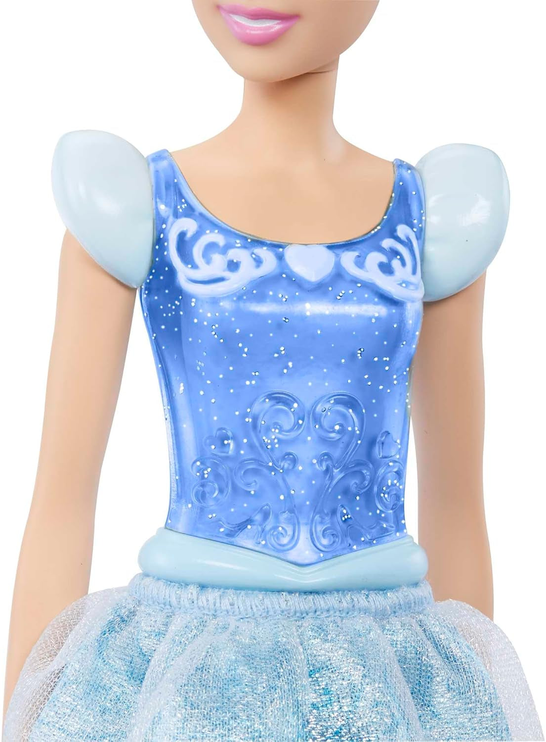 Mattel DISNEY Princess Cinderella rörlig docka med glittrande klänning, avtagbara skor och tiara, kambart hår för frisörnöje, från 3 år och uppåt, HLW06 Naty Shop Dolls