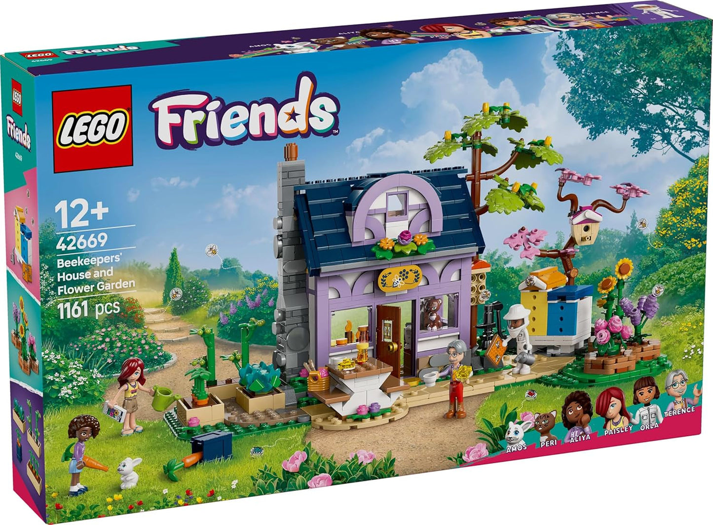 LEGO Friends Hus och Blomsterträdgård Biodlaren Byggset Naturlekset Present för flickor 12+ Byggbart modellset 4 minifigurer och djurfigurer Katt och kanin 42669 Byggset Besuche den LEGO-Store