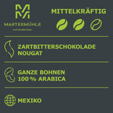 Martermühle Mexiko Bio Espressobohnen entkoffeiniert 1kg mittelkräftig I Arabica I Smak: Nougat, Zartbitterschokolade I Ganze Bio Espresso-Bohnen schonend geröstet, säurearm