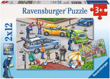 Ravensburger Pussel för barn - 07574 Polis och brandmän - Pussel för barn från 3 år, med 2X12 bitar Pussel Naty Shop Blå, vit