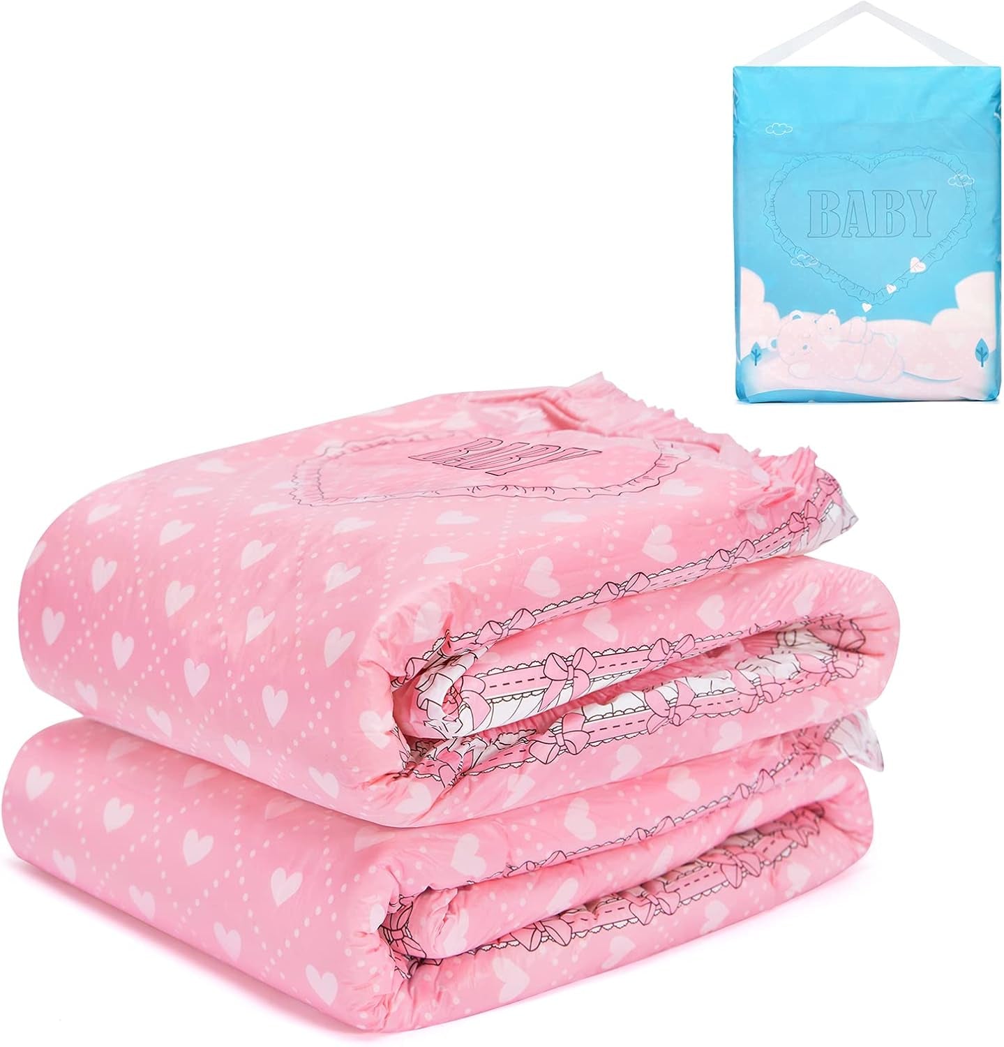 Vuxentryckta blöjor 5500-5800ml 2-pack - Blushing Baby (M)
