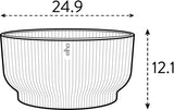 elho Vibes Fold Bowl 25 - Blomkrukor inomhus - 100% återvunnen plast - Ø 24,9 x H 12,1 cm - Vit/Vit linne