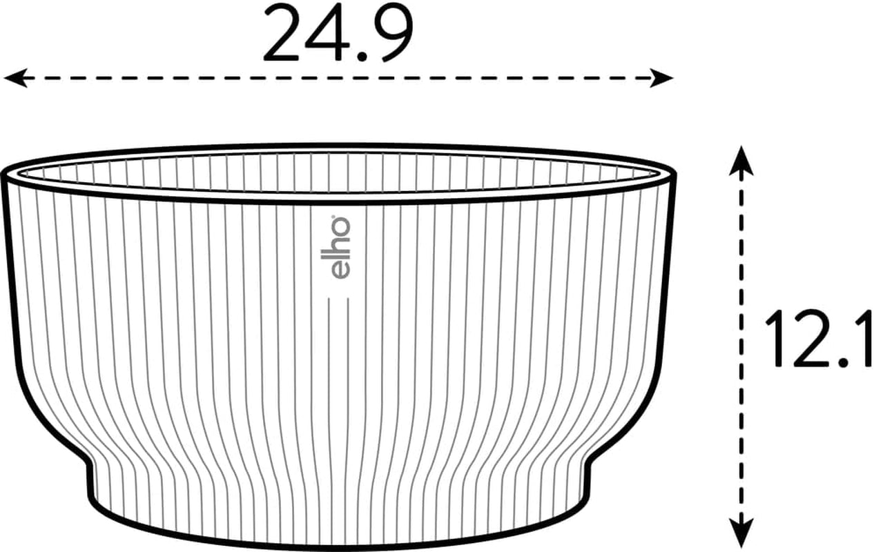elho Vibes Fold Bowl 25 - Blomkrukor inomhus - 100% återvunnen plast - Ø 24,9 x H 12,1 cm - Vit/Vit linne