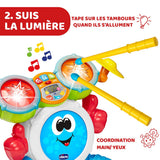 Chicco 00009820100000 Mi första trumset med ljus och ljud, 3 spellägen Musikinstrument med batteri för barn, flerfärgad, stor Jucarii Bebe Naty Shop