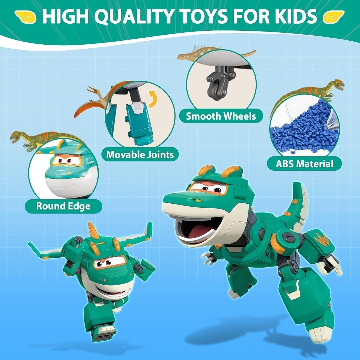 Super Wings 5" Transforming Characters 2-pack Transforming Supercharged Jett + Tino Transformer Toy för pojkar och flickor i åldrarna 3+ Röda actionfigurer Naty Shop