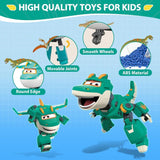Super Wings 5" Transforming Characters 2-pack Transforming Supercharged Jett + Tino Transformer Toy för pojkar och flickor i åldrarna 3+ Röda actionfigurer Naty Shop