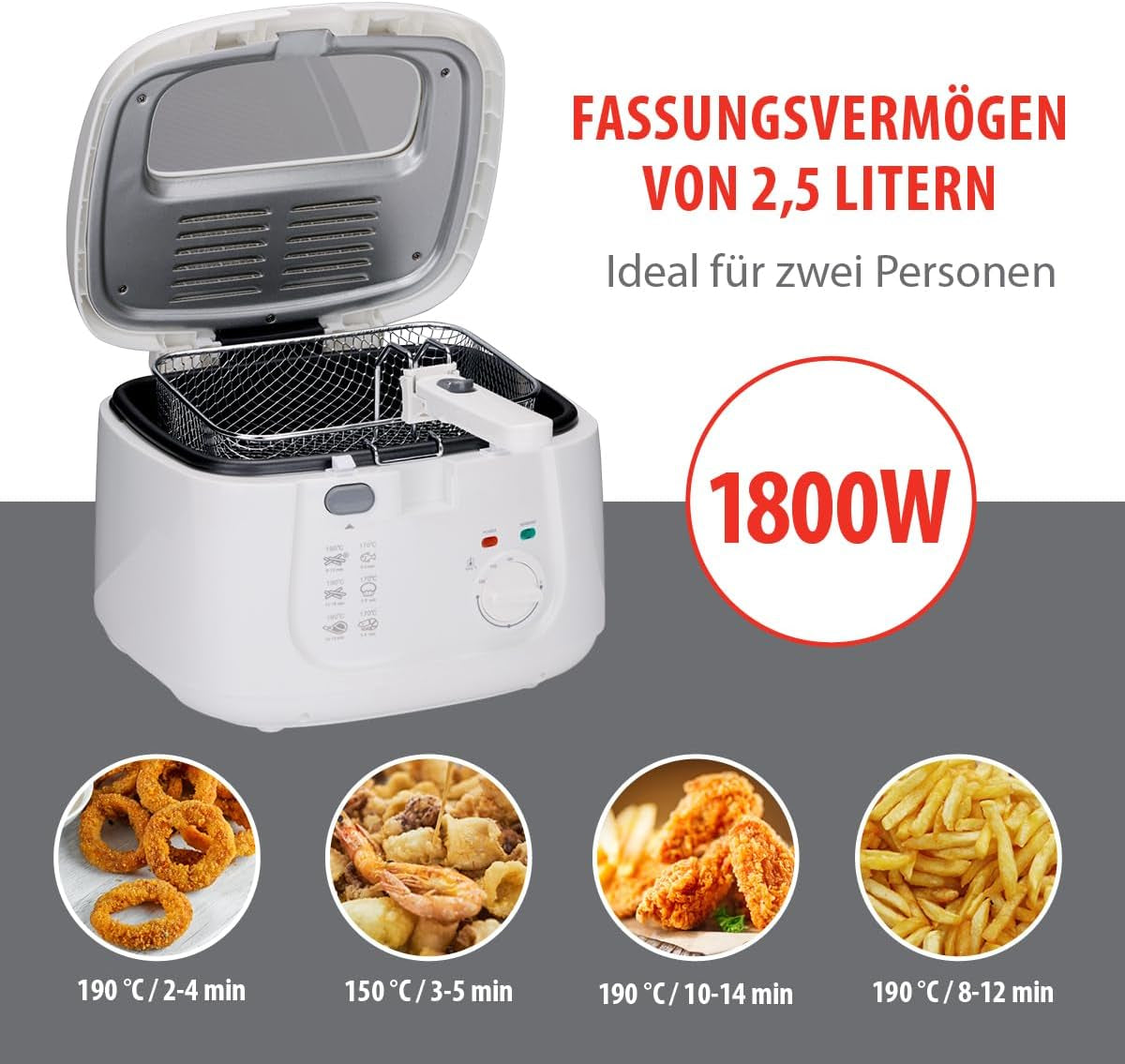 Alpina Deep Fat Fryer 2,5L DF-165, 1800W - Justerbar temperatur upp till 190°C Vitvaror Naty Shop