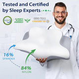 HOMCA Nackkudde Kudde, Memory Foam Ergonomisk kudde 3D kylande kuddfodral för liggande, sidoläge eller liggande position, 62 X 41 X 9,5/12,5 Cm Cervikala ortopediska kuddar Naty Shop