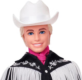 BARBIE the MOVIE Ken - Samlardocka i västerländsk outfit, vintageskjorta, cowboyhatt, vita stövlar från filmen för åldrarna 3 och uppåt, HRF30 Naty Shop Dolls