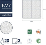 PAW - 3-lagers servetter (33 X 33 Cm) I 20 delar I Perfekt för födelsedagar, fester, bröllop, nattvard och helgdagar I Färgade pappersservetter - speciella tillfällen, prydnadsföremål I Inspiration Classic (guld)