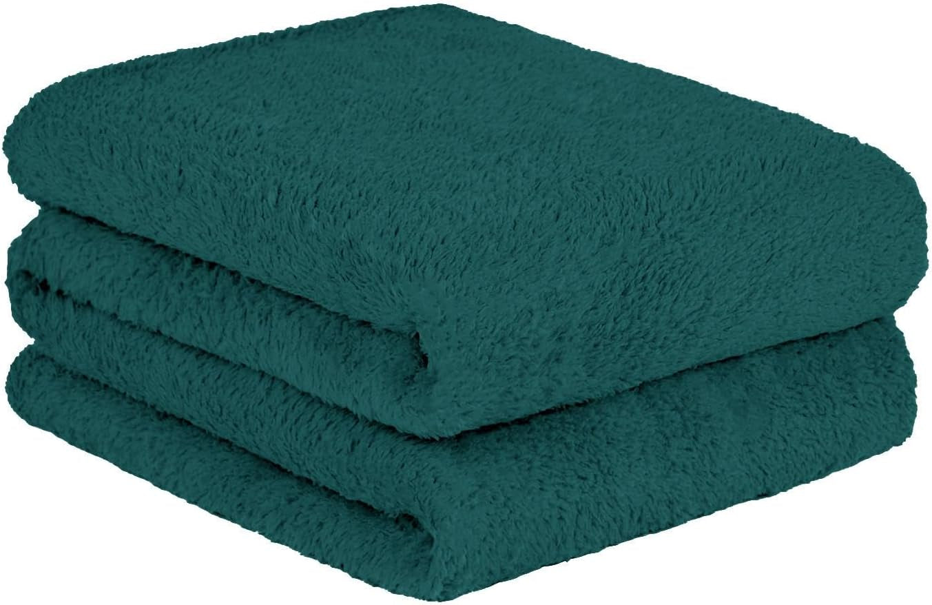 Brentford's Teddy Fleecefilt Stor sängfilt Plysch Supermjuk varm bäddsoffa Överkast Svart - 150 X 200 Cm Sängar och filtar Besuche den Brentfords-Store Blå-Grön Grön 150 X 200 Cm