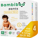 Bambiboo engångsblöjor, hudvänliga, fina bambufiber - Babyblöjtrosor - Engångsblöjöverdrag - Känsligt hudskydd - Mycket absorberande - Storlek 4 (Maxi), 16 stycken