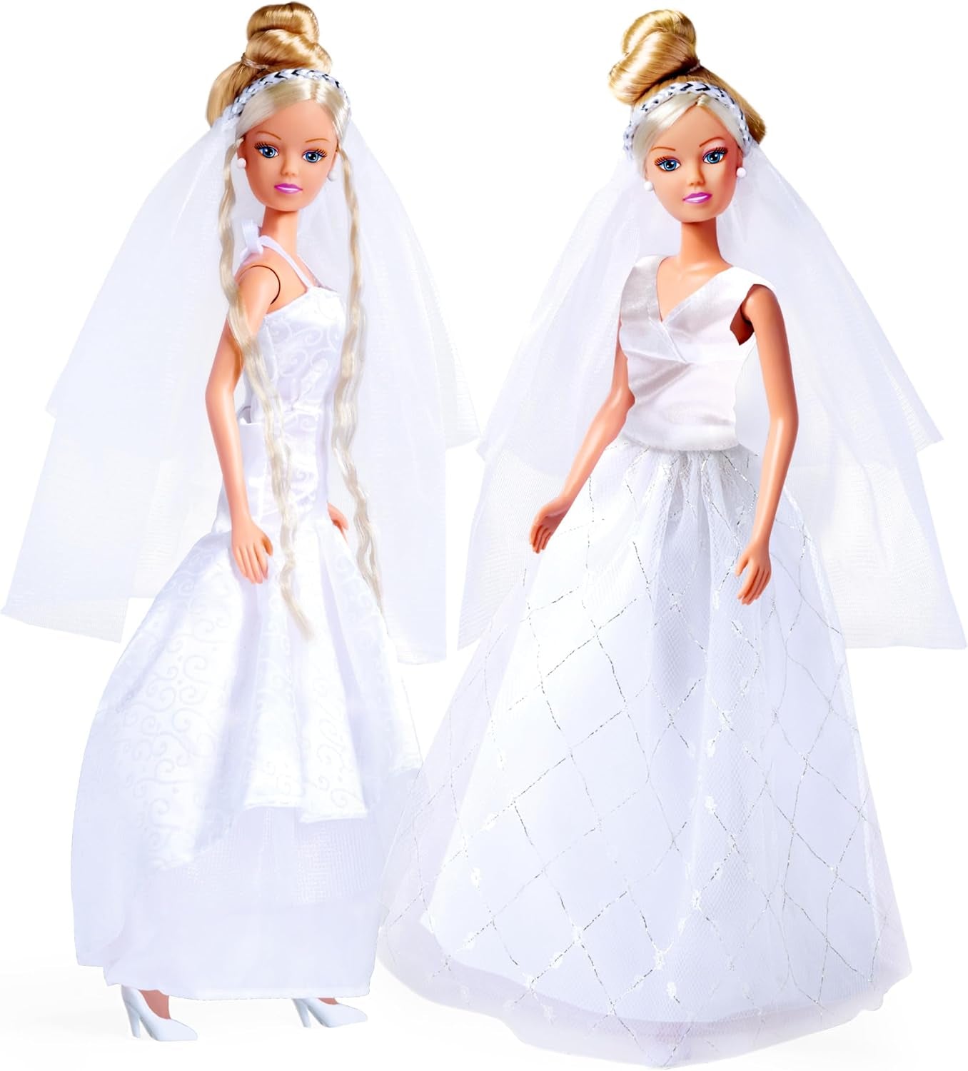 Simba 105733414 - Steffi Love Bröllopsklänning, Blandade 2 Designs, Endast ett föremål tillhandahålls, Docka i en vacker brudklänning, 29cm, Ålder 3+