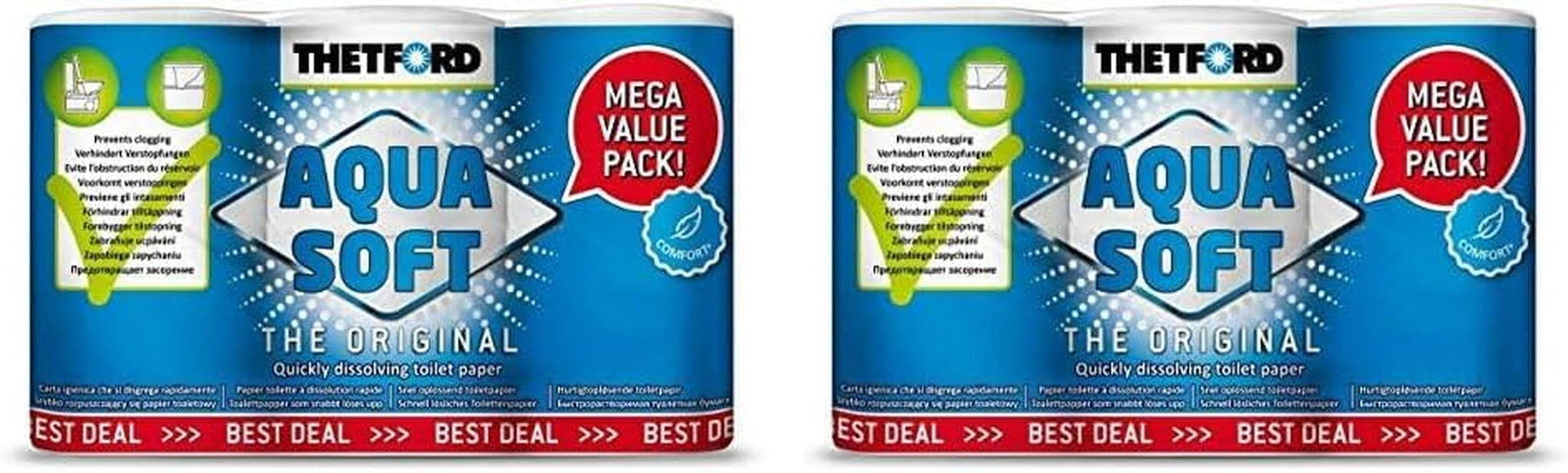 Aqua Soft Toalettpapper Bärbart Toalettpapper 4 rullar/flaskor Campingtoaletter Utomhuscampingtoalettpapper