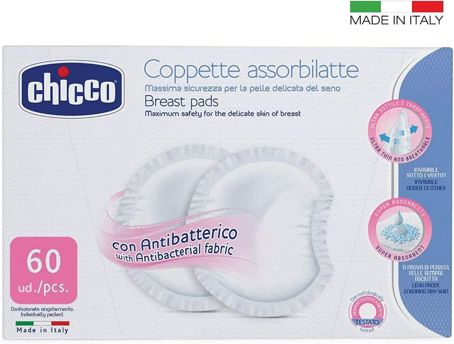 Chicco Naturalfeeling Antibakteriella tamponger, 60 st Mat och amningstillbehör Bebe Naty Shop