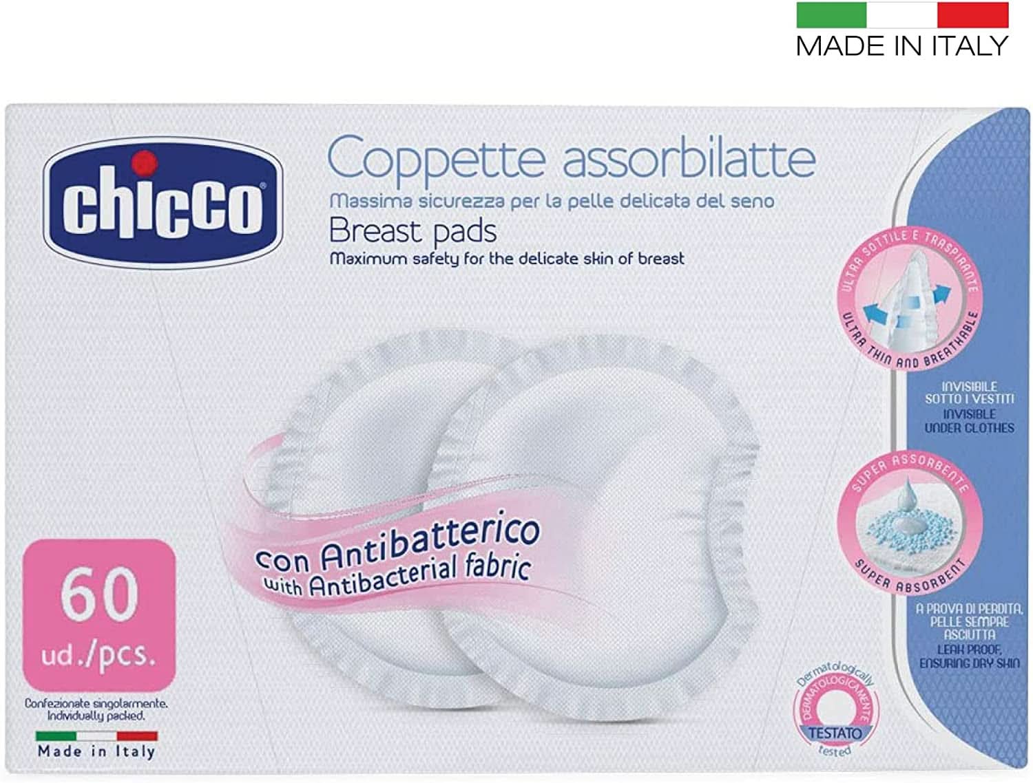 Chicco Naturalfeeling Antibakteriella tamponger, 60 st Mat och amningstillbehör Bebe Naty Shop