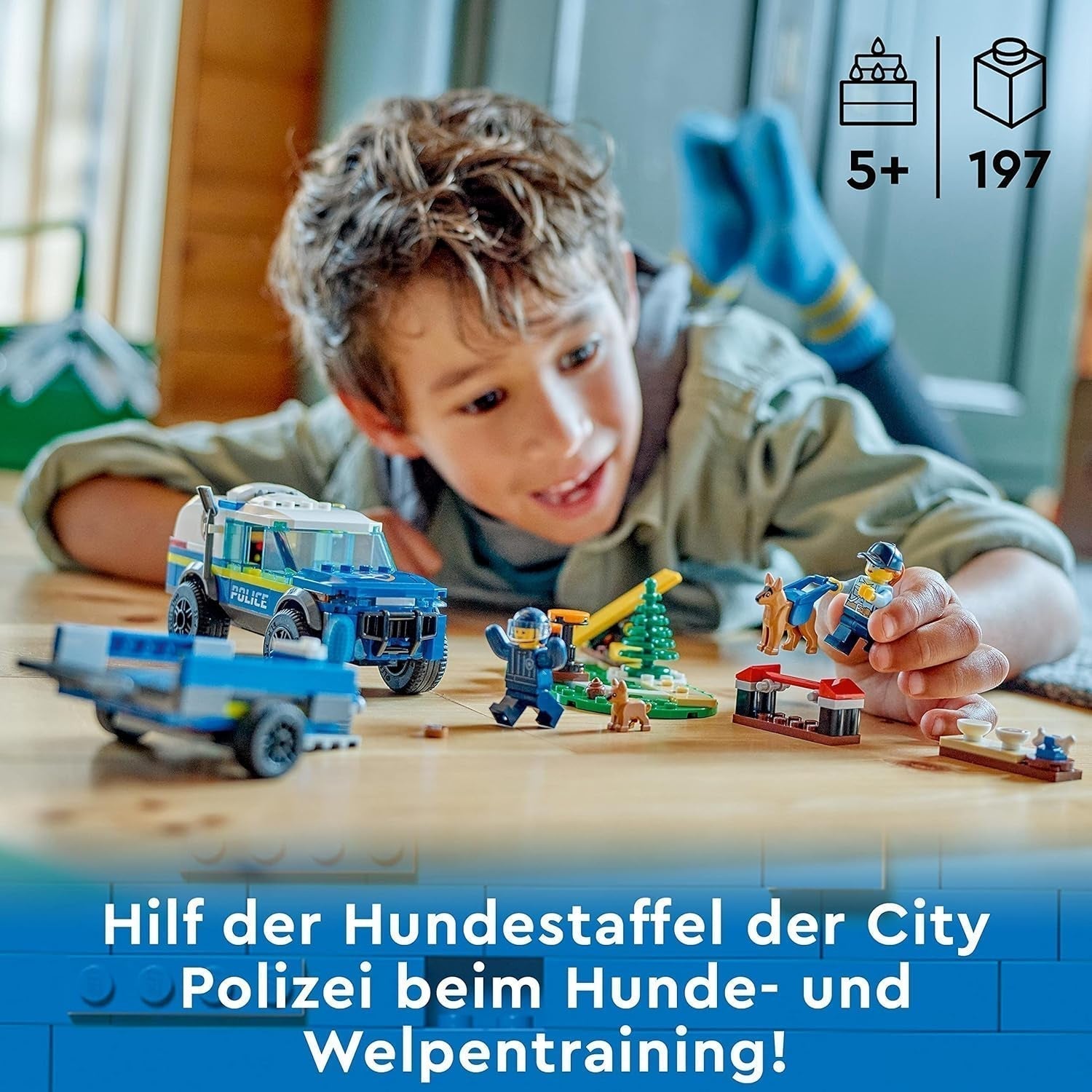 LEGO 60369 City Mobile Police Dog Training, leksakspolisbil med släp, hund- och valpfigurer, djurset för barn 5+ år Byggset Besuche den LEGO-Store