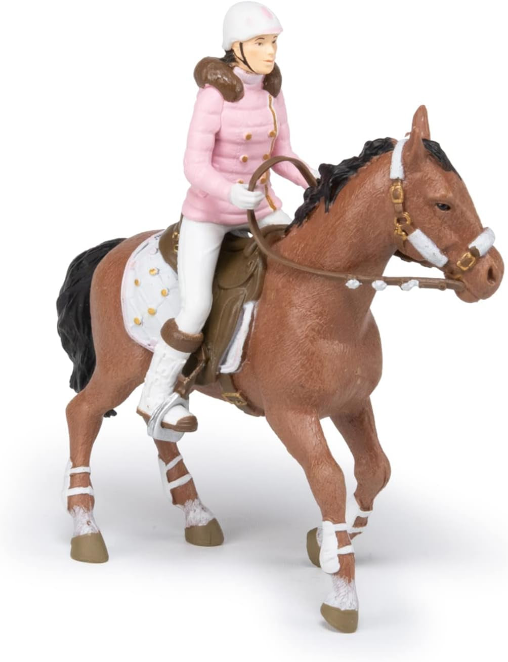 PAPO - Hästfigur - Rider Fashion Winter, passion för ridning, leksak för barn från 3 år. Naty Shop actionfigurer