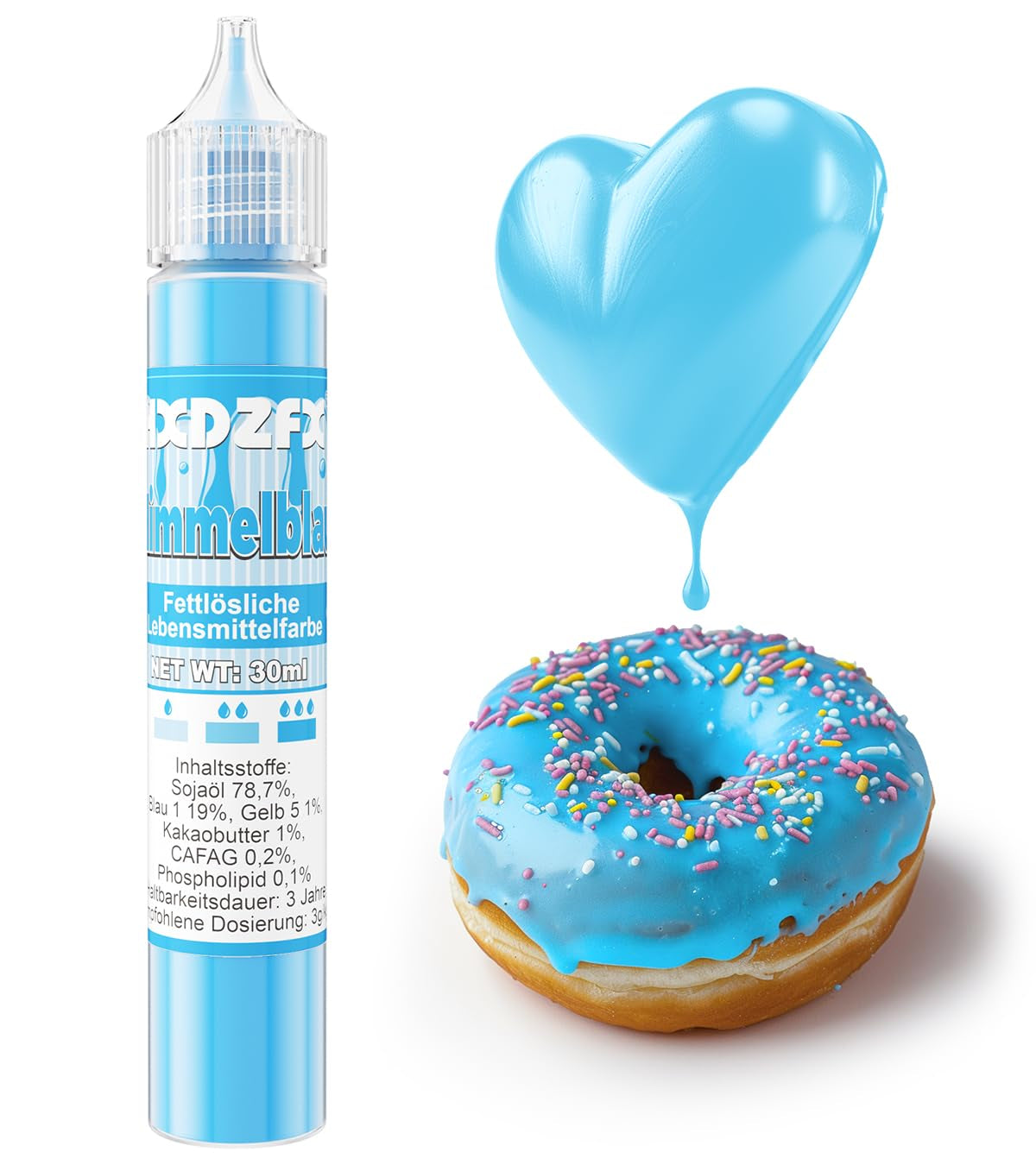 Fettlöslig matfärgning - 30 ml koncentrerad oljebaserad matfärgning för choklad matfärgningsset för tårtdekorering, fondant, smörkräm, bakning, hantverk (marinblå)