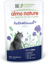 Almo Nature Functional - Tarmhjälp - Våtfoder för vuxna och mogna katter med känsliga tarmar - med fisk - stödjer mikrobiomet - 70 g (förpackning om 30)