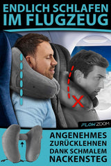 FLOWZOOM AIR Uppblåsbar nackkudde med huva - Flygplans nackkudde - Resekudde - Snabbuppblåsbar rese-nackkudde - Flygplanskudde - Resekudde - Nackkudde för vuxna (grå) Cervikala ortopediska kuddar Naty Shop