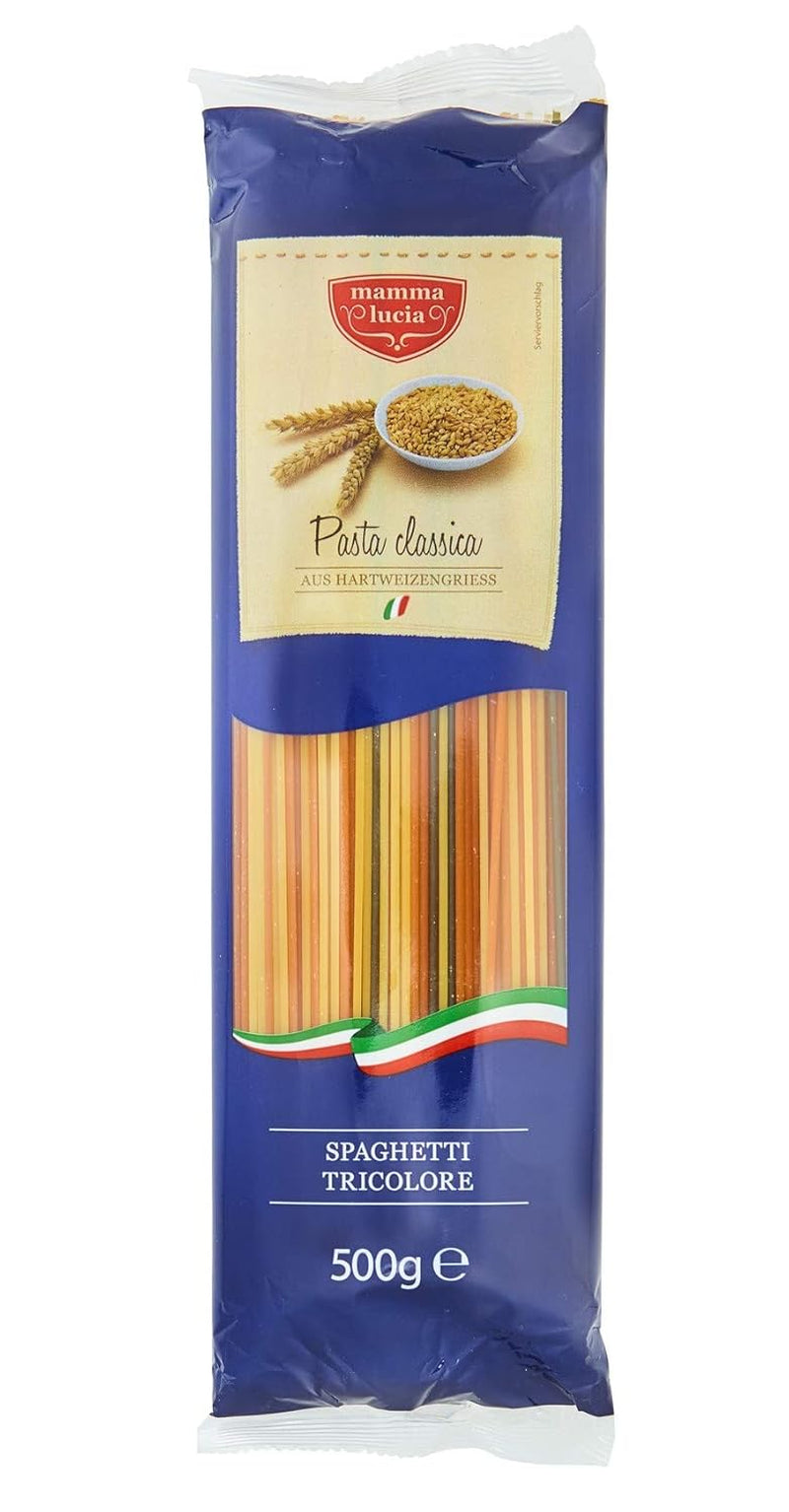 Spaghetti Tricolore med tomater och spenat, 5 st (5 x 500 g)