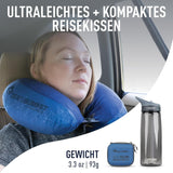 Sea to Summit - Eros Premium svankstödskudde - Uppblåsbar stödkudde - Ryggavlastning - 50D polyestermaterial - Kompakt resväska - Service, resor & bilutflykter - Marinblå - 93g
