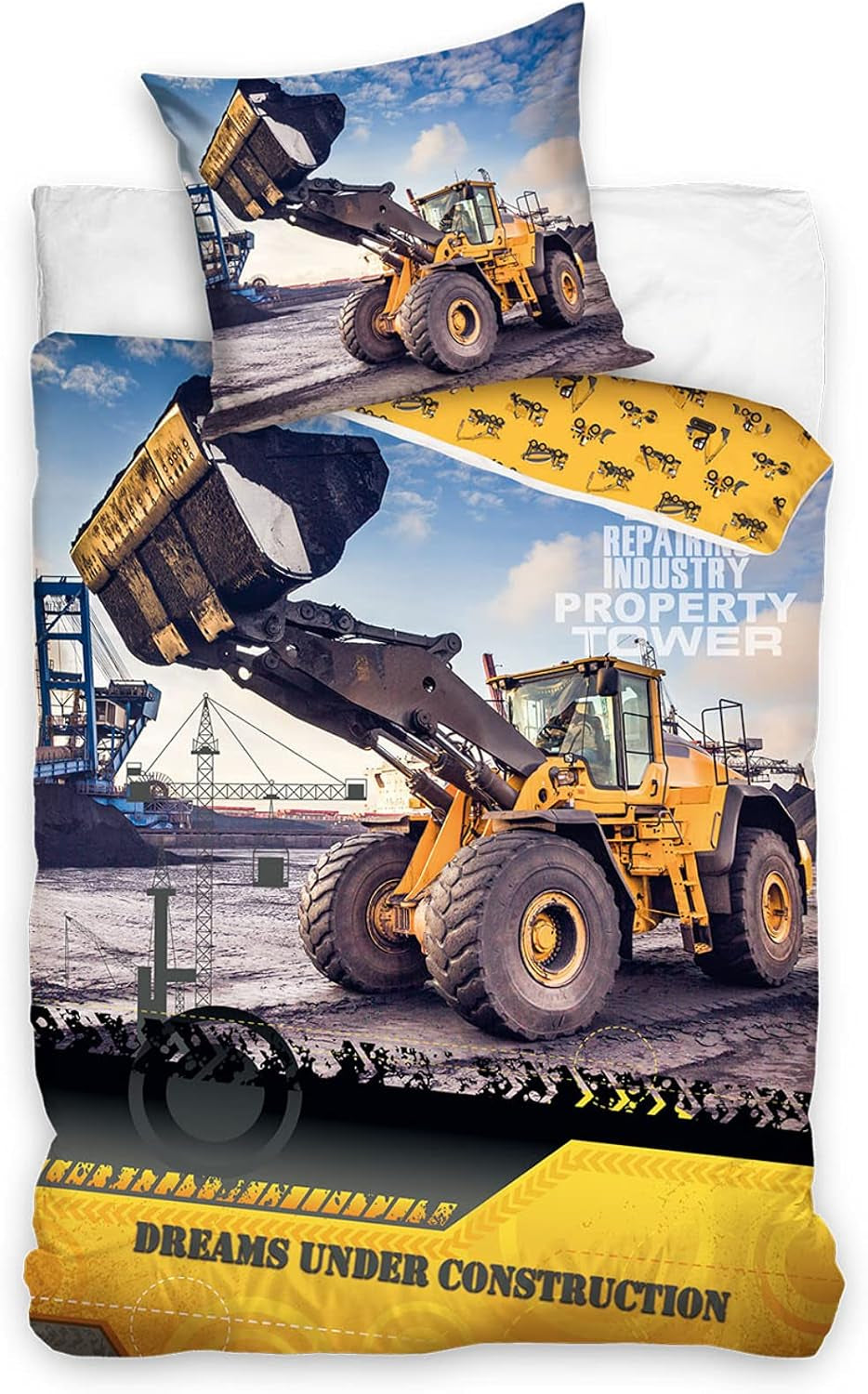 Barnsängkläder, grävmaskin, bomull Sängkläder - barn Naty Shop Standardtitel