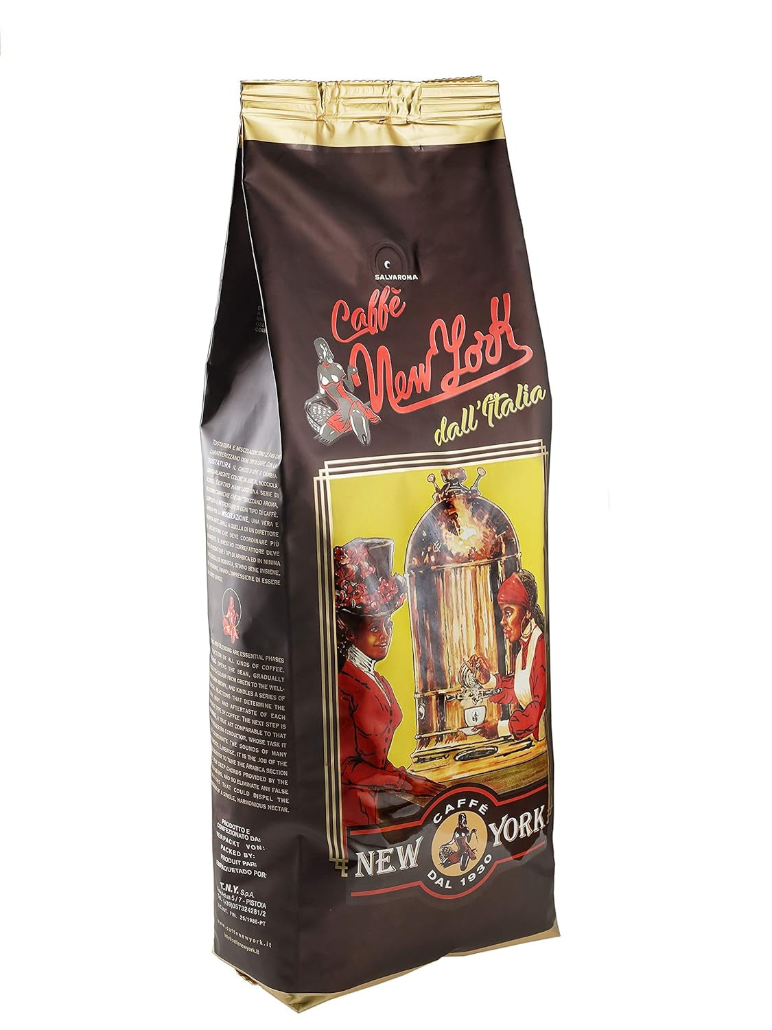 New York Coffee - EXTRA P - Kaffebönor, stark och avgörande smak, Arabica- och Robustabönor, för malning, italiensk espresso, barblandning - premiumkvalitet sedan 1930 - 1 kg, bönor