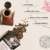 Rostade Arabica kaffebönor | 500 g med inslag av kakao och mandel | Från en traditionell kafferosteri | Delikat smak