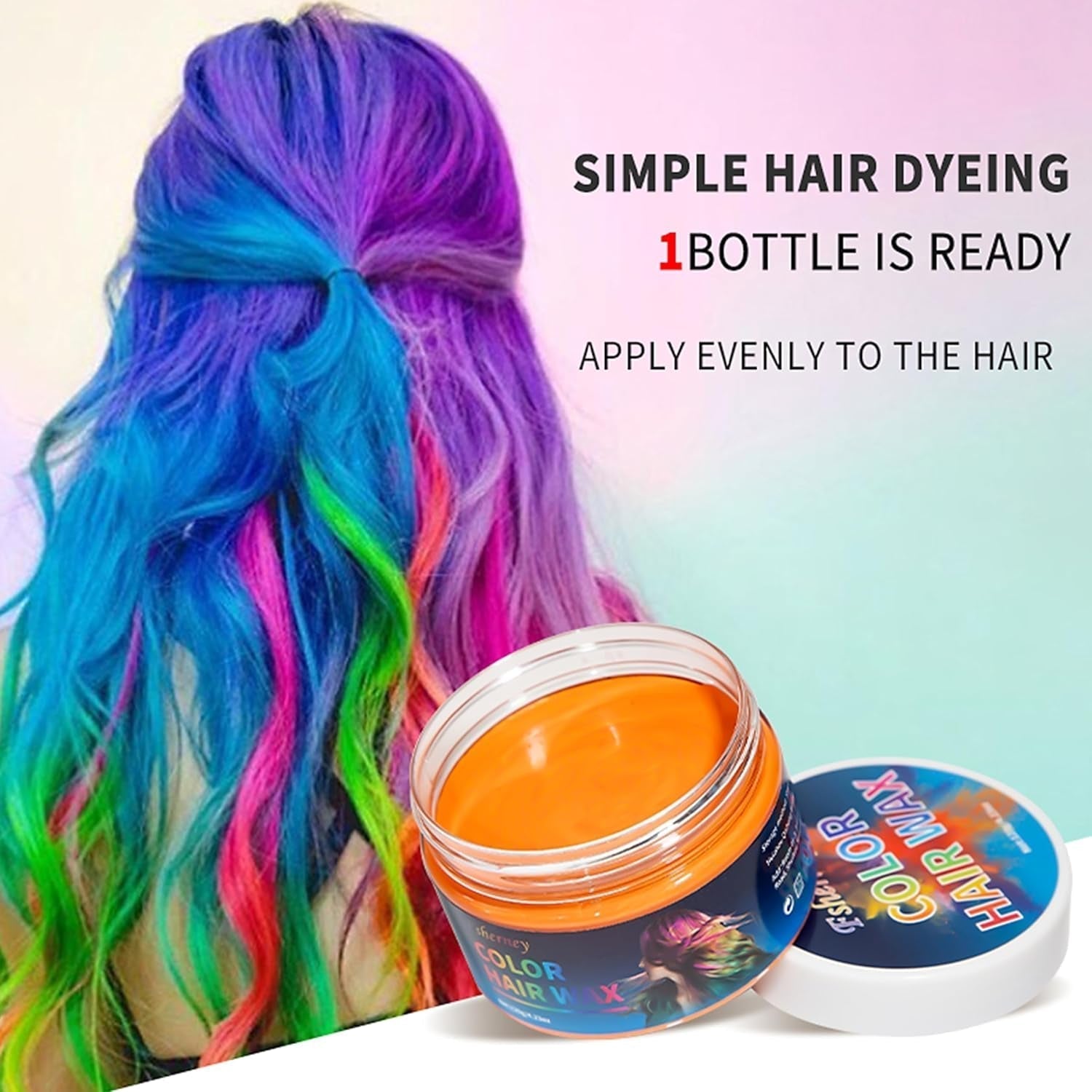 Temporary Green Hair Dye - Hårfärgsvax, hårton för män kvinnor, naturligt hårpomada, Color Clip Hårfärgningsvax för Crazy Party Hårfärg (4,23 oz, Grön) Naty Shop Hårfärgning