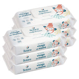 BIOLANE - Babyvåtservetter för ansikte och händer - Paket med 6 - 384 våtservetter (6 x 64 cm) - Rengör och skyddar - Toalettartiklar - Allergivänligt - För känslig hud - 97 % naturliga ingredienser - Tillverkad
