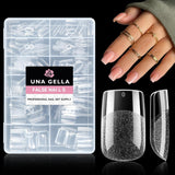 Ballerina Gel Nail Tips 216st 12 Storlekar Soft Gel Nail Tips Heltäckande Nail Extension Set Semi Matt DIY Home Art