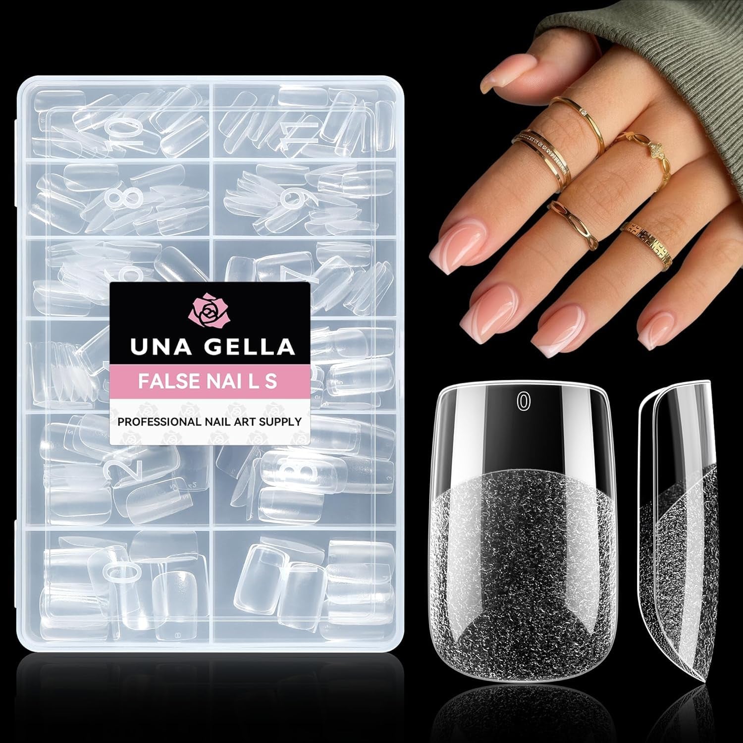 Ballerina Gel Nail Tips 216st 12 Storlekar Soft Gel Nail Tips Heltäckande Nail Extension Set Semi Matt DIY Home Art