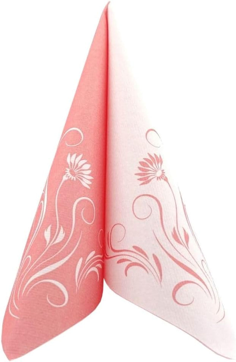 Appartina Elegantia 40X40 Cm Tygliknande luftlagda servetter, högkvalitativ bröllopsservett, tygliknande bröllopsservetter Engångsservetter för olika tillfällen (Dusky Pink)