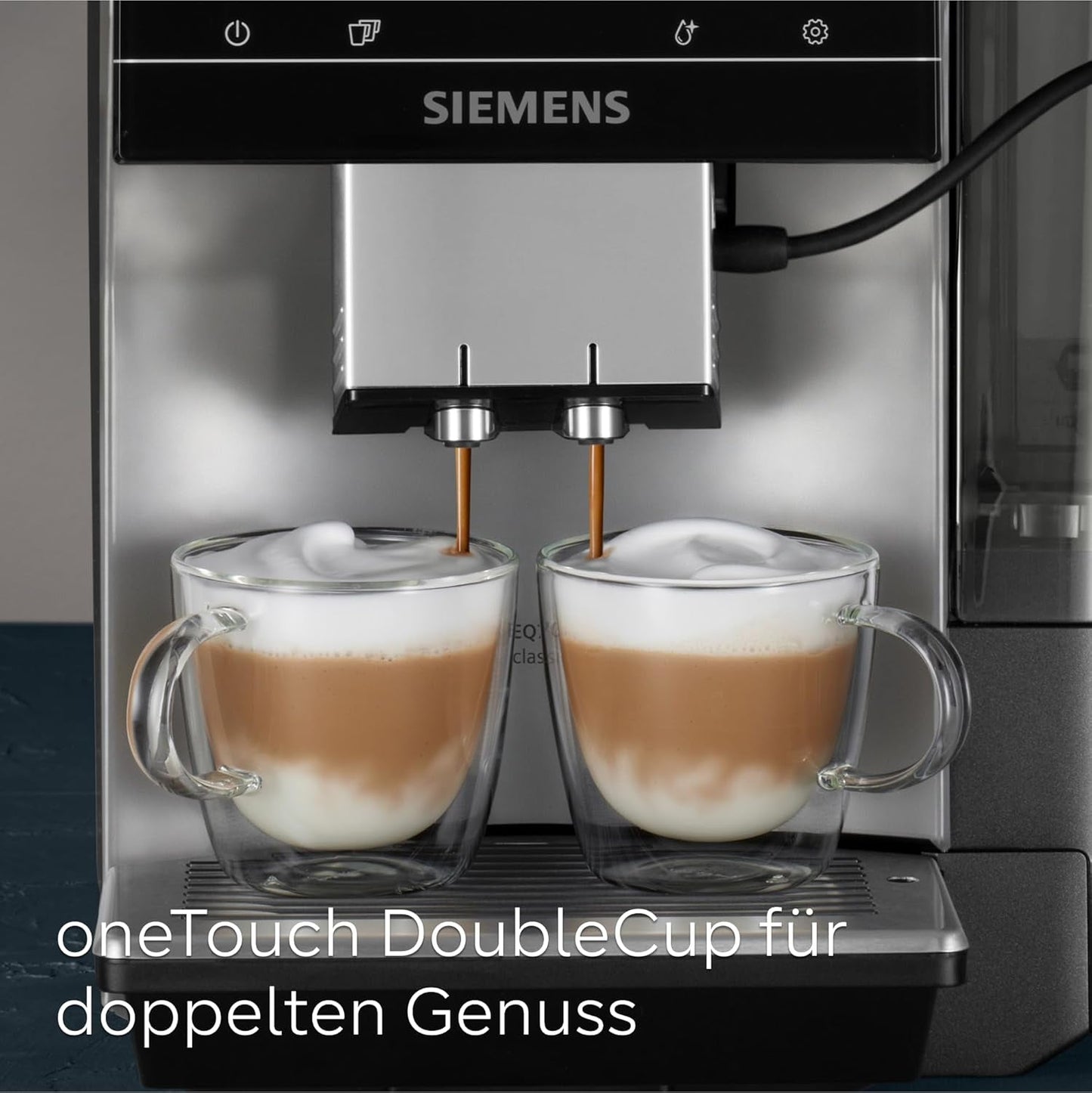 Automatisk espressomaskin Siemens EQ700 classic TP715D01, appkontroll, kallbryggning, intuitiv pekskärm, upp till 10 individuella kaffekreationer som favoriter, automatisk ångrengöring, 1500 W, silvergrå