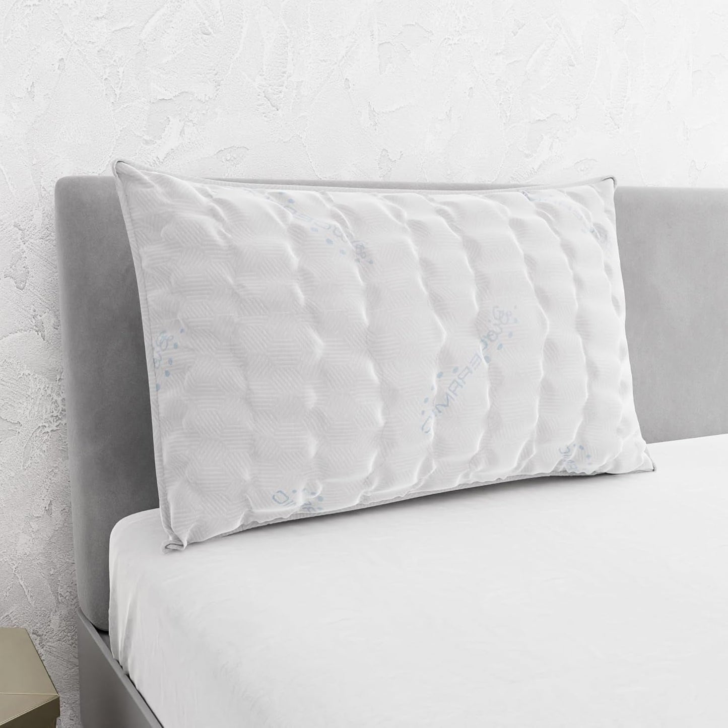 Italienska sängkläder MB Home Italia, kudde, biokeramik, ljusgrå, 45 x 75 cm Naty Shop standardkuddar