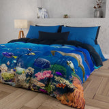 PETTI Artigiani Italiani påslakan för dubbelsäng, 100% Made in Italy, Akvarium Quilts and Quilts Naty Shop