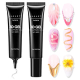 Makartt 3D Nail Art Gel - Rhinestone Glue Gel 15G för Nagelnyckelringar, Multifunktionell Nail Sculpture Gel för DIY Nail Design, Nail Sculpture Nagelmodellering hemma (Transparent)