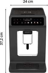 KRUPS Evidence En automatisk espressomaskin med mjölkslang, entrycks cappuccino, 12 specialdrycker, 2-koppsfunktion, färgdisplay, espressomaskin, TÜV-certifikat, svart, EA895N10