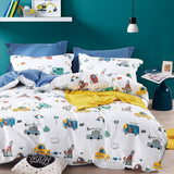 Sängkläder för barn pojkar med olika mönster, 100% bomull Sängkläder - barn Naty Shop Auto (modell 2) 100 X 135 cm