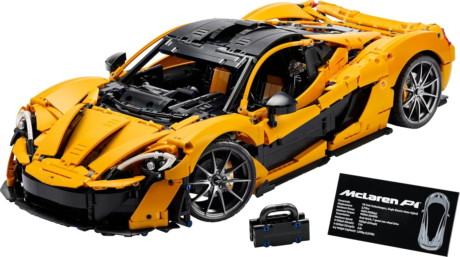LEGO Technic Mclaren P1 Super Sports Car Set För Vuxna Bilfans Present V8 Kolvmotor 7-växlad växellåda Skalmodell Billeksaksbilset 42172 Byggset Besuche den LEGO-Store
