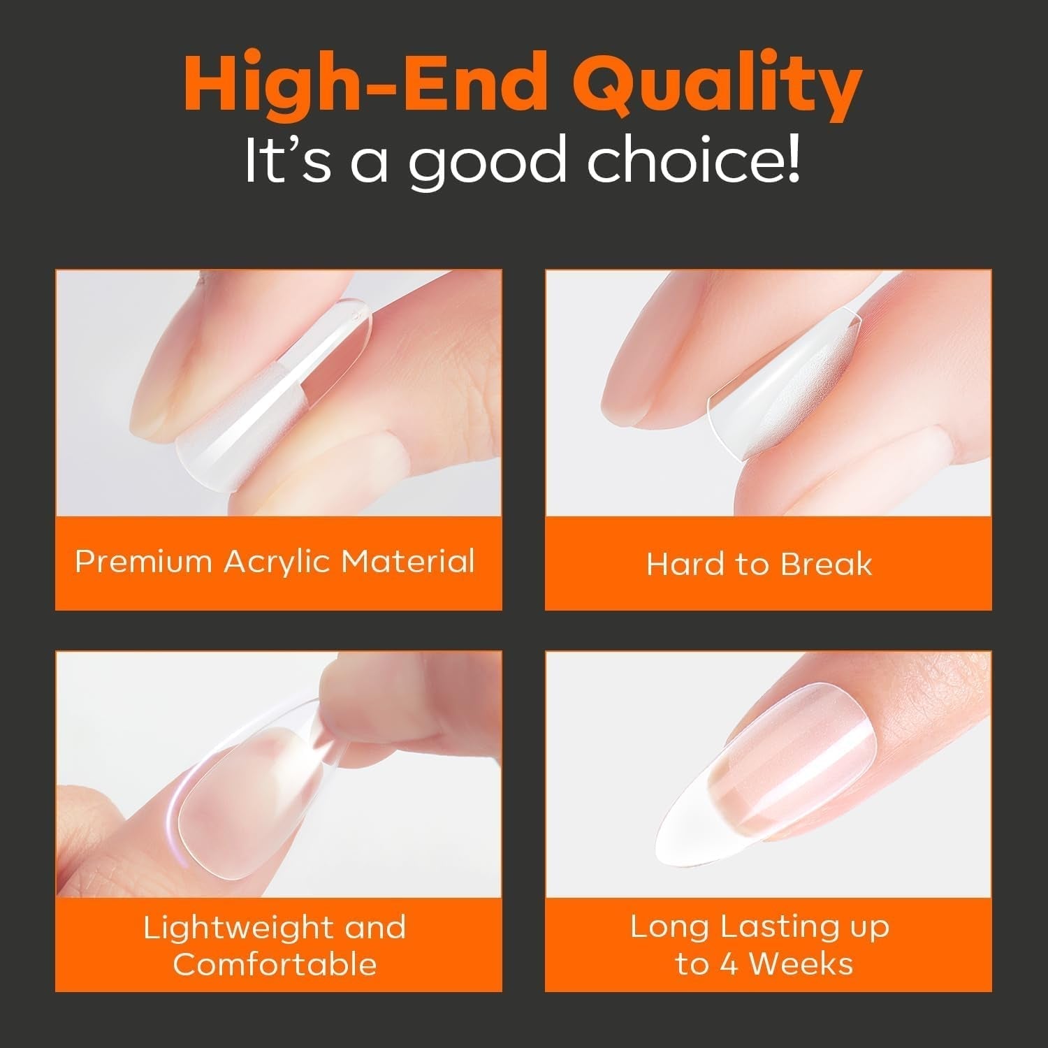 Modelones Nail Tips 216 bitar - Heltäckande Nail Tips Set, Soft Gel Tips Set, Pre-Polishing PMMA Resin Nail Tips, DIY Lime On Nail Art konstgjorda naglar, korta mandlar XS