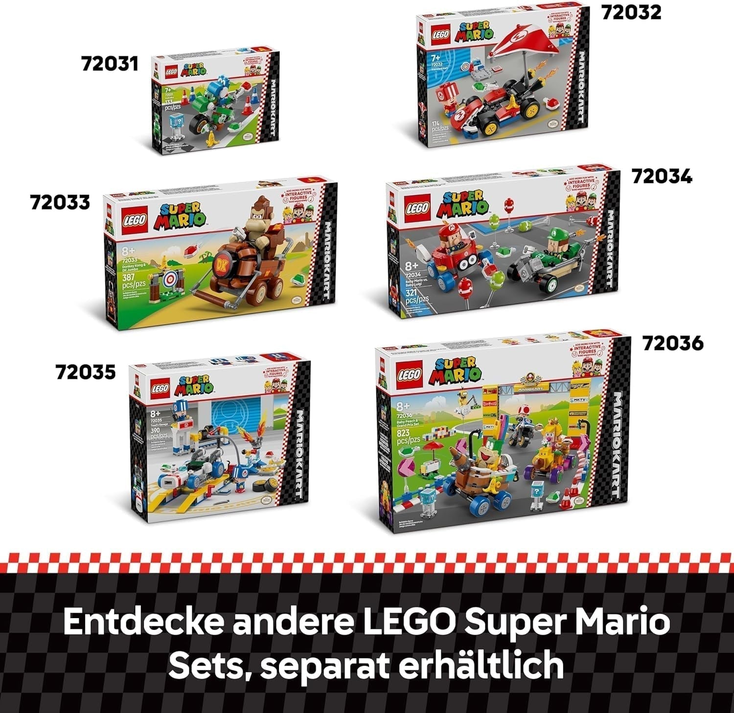 LEGO Super Mario: Mario Kart - Standard Kart, Nintendo Collection, Present för barn, låter pojkar, tjejer och spelare från 7 år och uppåt spela självständigt, Äventyrsleksak med padda Figur 72032 Byggset Besuche den LEGO-Store
