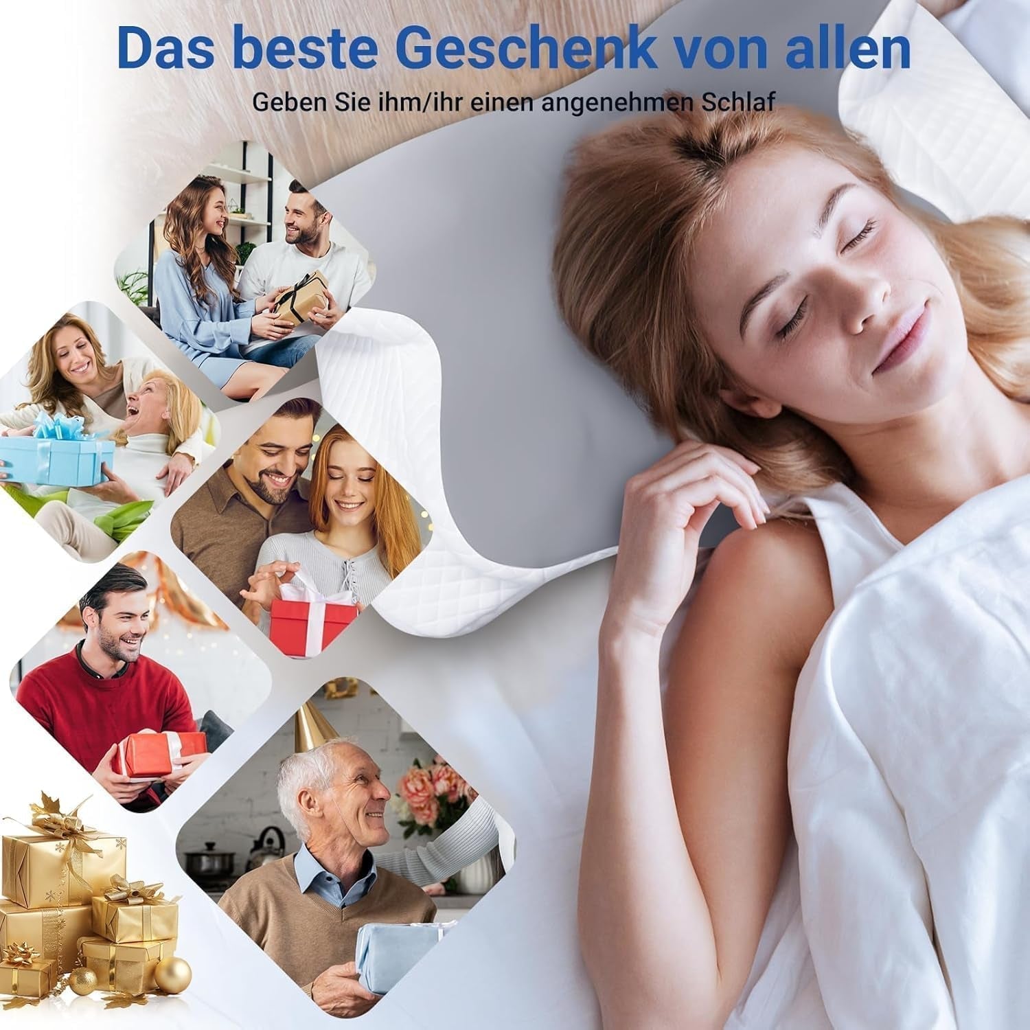 Hothands Memory Foam Kudde Ergonomisk Ortopedisk Kudde Sida Baksida Buken smärtlindring Kudde Förbättra sömnkvaliteten 62X41X13/11Cm cervikala ortopediska kuddar Naty Shop